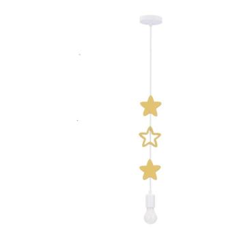 Sárga-fehér gyerek függőlámpa fém búrával Single – Candellux Lighting kép