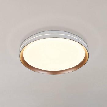 Saucer LED mennyezeti lámpa, fehér/latte, Ø 39 cm, vas/akril kép
