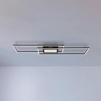 Saunders LED mennyezeti lámpa, 96 cm hosszú, fekete, 3D hatású kép