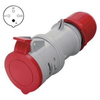 SCAME ipari szerelhető lengőaljzat 4p 32a/400v IP44, piros, A6312 kép