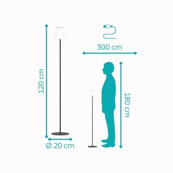 Scordiano-L napelemes LED teraszos lámpa, fekete, magasság 120 cm kép