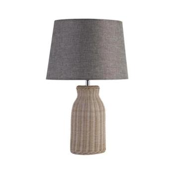 Searchlight EU60090WH - Asztali lámpa LIDO 1xE14/7W/230V rattan/szürke EU60090WH kép