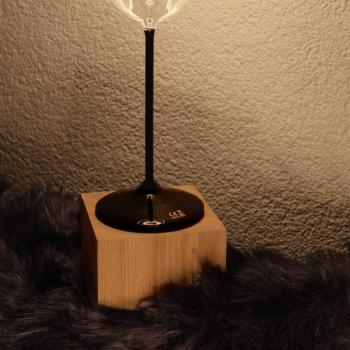 Segula asztali világítás Cozy, olajozott tölgyfa, kocka alakú, E27 kép