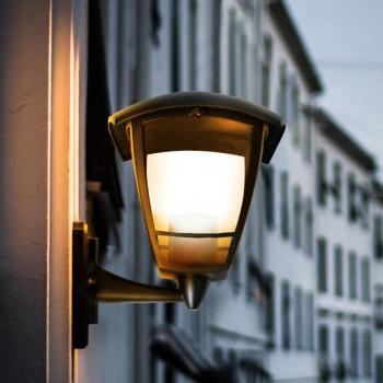 Segula kültéri fali lámpa Antique up, fekete, alumínium, E27 kép