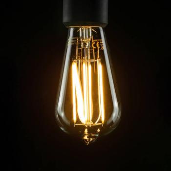 SEGULA LED lámpa, rusztikus hosszúkás E27 6,5W átl kép