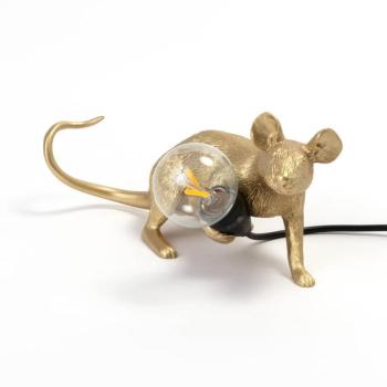 SELETTI Egérlámpa LED-es dekoratív lámpa USB vízszintes arany kép