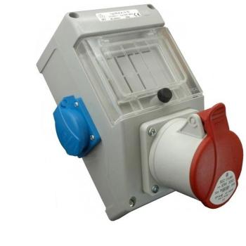 SEZ-CZ Elosztódoboz, biztosíték nélküli, 1×3253 + 2×230 V, 4 modulablak, IP44 kép