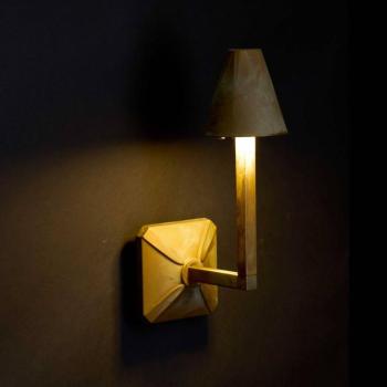Silva Disk LED kültéri fali világítás, magasság 30,5 cm, antik sárgaréz