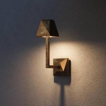 Silva Edge LED kültéri fali világítás, magasság 30,5 cm, antik sárgaréz kép