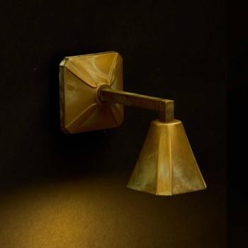 Silva Frame LED fali lámpa, 22 cm-es kinyúlás, antik sárgaréz, IP65 kép