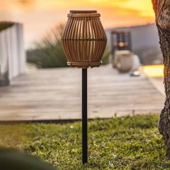 Silvina LED földi tüskés lámpa, barna/fekete, magasság 70 cm kép