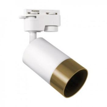 Sínes LED lámpa , track light , 1 fázisú , 2 pólusú , GU10 foglalat , fehér /arany , STRÜHM , PUZON kép