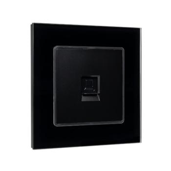 SINGLE LAN SOCKET GLASS FRAME BLACK kép