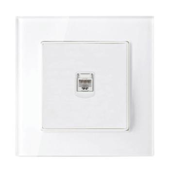 SINGLE LAN SOCKET GLASS FRAME WHITE kép