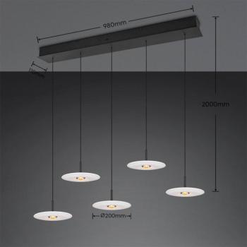 Sirena LED lógó lámpa, fehér, hossza 104 cm, üveg, CCT, 5 izzós