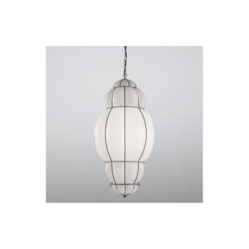 SIRU - Csillár láncon RIVISTO 1xE27/60W/230V átm. 45 cm fekete/fehér Velencei üveg MS658-060BLL kép