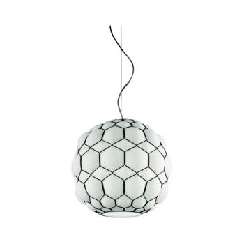 SIRU - Csillár zsinóron GALAPAGOS 1xE27/60W/230V fekete/fehér Velencei üveg MS449-035BLLA kép