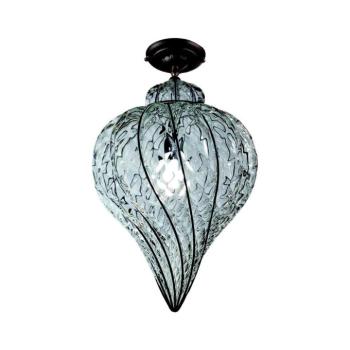 SIRU - Felületre szerelhető csillár GOCCIA 1xE27/60W/230V átm. 25 cm átlátszó/barna Velencei üveg MC111-035CRB kép