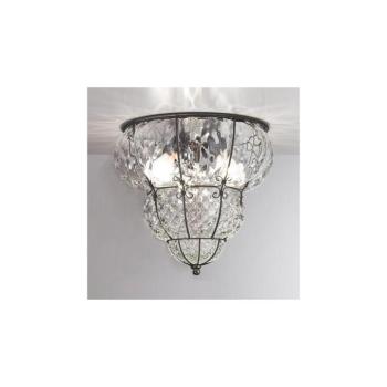 SIRU- Mennyezeti lámpa CLASSIC 3xE14/40W/230V átm. 25 cm átlátszó/fekete Velencei üveg MC259-020CRB kép