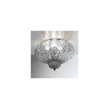 SIRU - Mennyezeti lámpa SULTANO 3xE14/40W/230V pr.34 cm átlátszó/fekete Velencei üveg MC106-025CRB kép