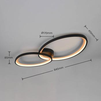Sivo LED mennyezeti lámpa, hossza 84 cm, matt fekete, fém, CCT kép