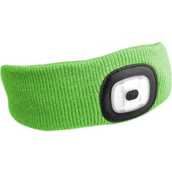 SIXTOL Fejpánt lámpával, 45 lm, tölthető, USB, univerzális méret, fluoreszkáló zöld kép
