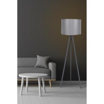Skandináv állólámpa, szürke MDF ház, 145 cm magasság, E27 aljzat, max. 40 W, 200 cm kábel, stílusos design modern lakóterekhez, CE minősítéssel kép