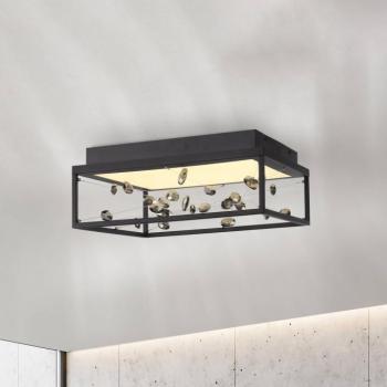 SKINA LED mennyezeti lámpa, fekete, 40 cm, CCT-dimmelhető távirányítóval kép