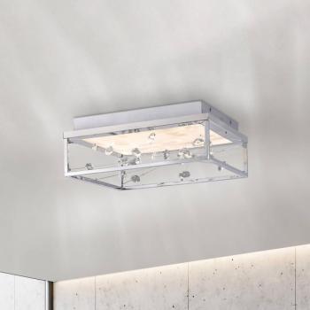 SKINA LED mennyezeti lámpa, króm, 40 cm, CCT, dimmelhető fényerő, távirányító kép