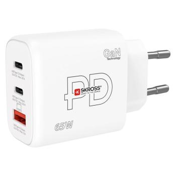 SKROSS gyorstöltő 65W 2xUSB-C, USB, PD, GaN kép