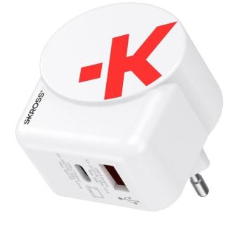 SKROSS USB gyorstöltő (USB-C,USB-A) 45W, PD, + 1,6m USB-C kábel, GaN kép