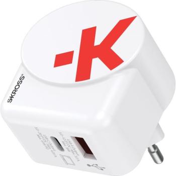 SKROSS USB gyorstöltő (USB-C,USB-A) 65W, PD, + 1,6m USB-C kábel, GaN kép