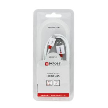 SKROSS USB kábel, töltő, szinkron, travel (microUSB) 1m kép