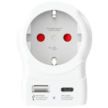 SKROSS Utazóadapter, USB A+C, 20 W, UK, Type G kép