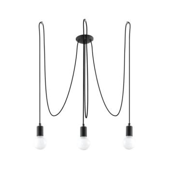 SL.0370 - Csillár zsinóron EDISON 3 3xE27/60W/230V pók fekete SL.0370 kép