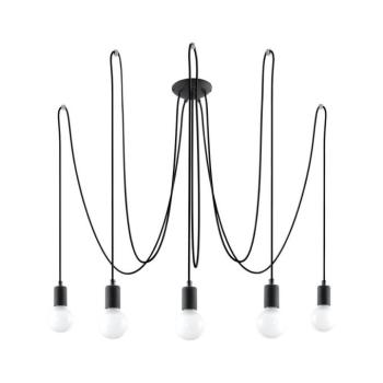SL.0371 - Csillár zsinóron EDISON 5 5xE27/60W/230V pók fekete SL.0371 kép