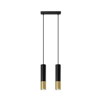 SL.0953 - Csillár zsinóron LOOPEZ 2xGU10/10W/230V fekete/arany SL.0953 kép