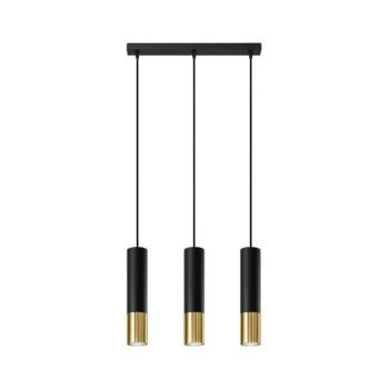 SL.0954 - Csillár zsinóron LOOPEZ 3xGU10/10W/230V fekete/arany SL.0954 kép