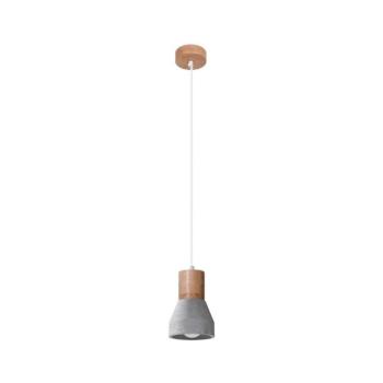 SL.0964 - Csillár zsinóron QUBIC 1xE27/60W/230V beton/fa szürke SL.0964 kép