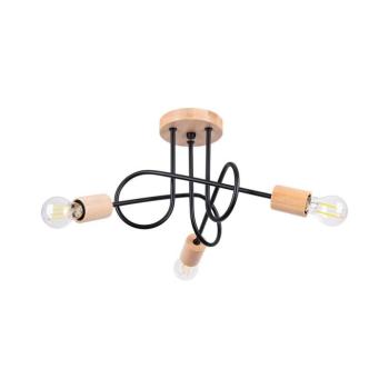 SL.1477 - Felületre szerelhető csillár EMBER 3xE27/15W/230V fekete/bézs/bükkfa SL.1477 kép