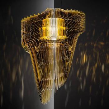 Slamp Aria S lógó világítás, arany, Ø 50 cm kép