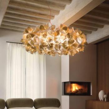 Slamp Clizia MAMA NON MAMA lógó világítás, Ø78 cm, arany/piros kép