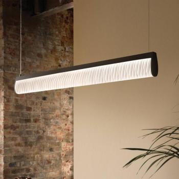 Slamp LED akasztólámpa Modula, pliszírozott, fekete kép