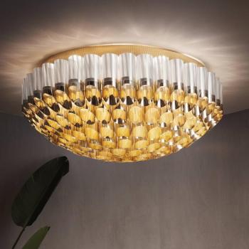 Slamp Odeon mennyezeti világítás, arany, Ø 102 cm kép