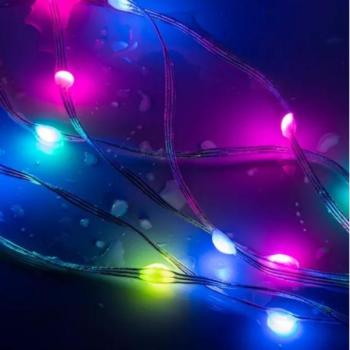 SMART FAIRY LIGHT LED fényfüzér szett , RGB-CCT , dimmelhető , 10 m , USB , távirányítóval , IP65 , flexibilis , TUYA , LEDISSIMO AMBIENT LIGHT kép