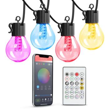Smart fényfüzér – 25 db RGB LED – 7,5 m – bluetooth, 100-240V, 7W