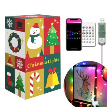 Smart fényfüzér – csillag – USB – 20 db RGBIC LED – 2 m – bluetooth