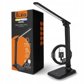 SMART LED érintős asztali LED munkalámpa, 5 W, 200 lm, USB-C, fekete