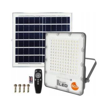 SmartLED LED dimmelhető napelemes reflektor LED/150W/3,2V 5000K 15000 mAh IP65 fekete + távirányító 6977 kép
