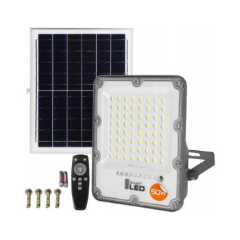 SmartLED LED dimmelhető napelemes reflektor LED/50W/3,2V 5000K 6000 mAh IP65 fekete + távirányító 6975 kép
